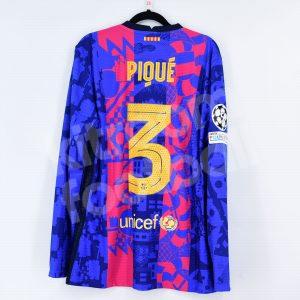 2021-22 Barcelona Champions League Player Issue Shirt #3 PIQUÉ *New* LS Size L