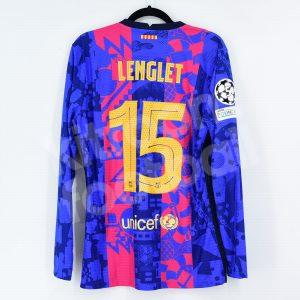 2021-22 Barcelona Champions League Player Issue Shirt #15 LENGLET *New* LS Size L