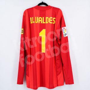 2007-08 Barcelona Player Issue Goalkeeper Shirt #1 V. VALDES Red La Liga XL