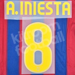 2008-10 Barcelona Home Name Set #8 A. INIESTA Repro