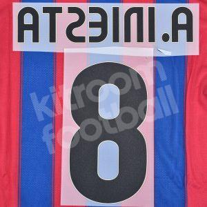 2008-10 Barcelona Home Name Set #8 A. INIESTA Repro - Image 4