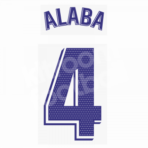 2021-22 Real Madrid Name Set La Liga - #4 ALABA (Home)