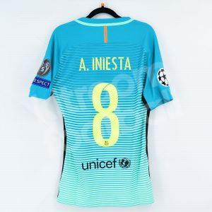 2016-17 Barcelona Player Issue Third Shirt #11 A. INIESTA Match Un Worn Champions League