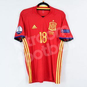 EURO 2016 Spain Home Shirt #18 JORDI ALBA *New* M Adidas vs Turkey - Image 3