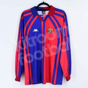 1997-98 Barcelona Home Long Sleeve Shirt #11 RIVALDO Champions League Kappa (Size XL) - Image 4