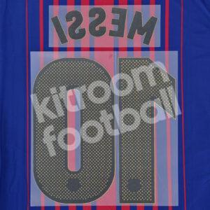 2017-18 Barcelona Home Name Number Set #10 MESSI Repro v3 - Image 3