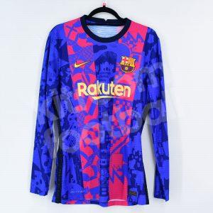 2021-22 Barcelona Champions League Player Issue  Shirt  *New* LS Size L - Image 1