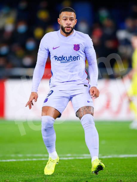 Flocage Officiel - FC Barcelone, Memphis Depay, 2021/2022, Away, Bleu/ – Footpress
