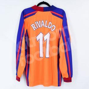 1997-98 Barcelona Away Shirt #11 RIVALDO Champions League Kappa