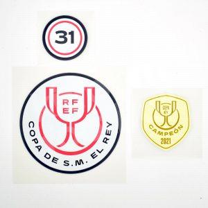 Original Player Issue 2021-22 Copa del Rey Patch 31 Titles + Winners Barcelona