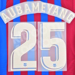 2021-22 Barcelona Home Name Set La Liga Repro - #25 AUBAMEYANG