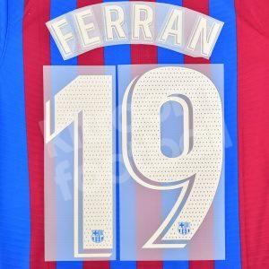 2021-22 Barcelona Home Name Set La Liga Repro - #19 FERRAN