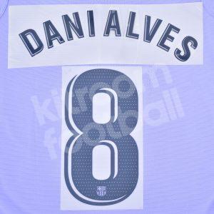 2021-22 Barcelona Away Name Number Set La Liga Repro - #8 DANI ALVES