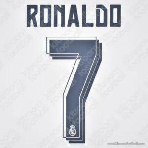2015-16 Real Madrid Home Name Number Set #7 RONALDO Repro