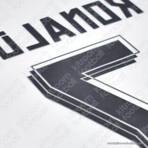 2015-16 Real Madrid Home Name Number Set #7 RONALDO Repro - Image 3