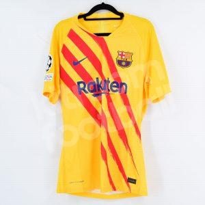 2021-22 Barcelona Senyera Shirt #10 ANSU FATI Champions League Match Issued Un Worn vs Benfica - Image 3