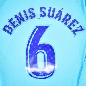 Original Player Issue 2017-18 Barcelona Away #6 DENIS SUÁREZ Name Number Set Avery