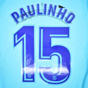 Original Player Issue 2017-18 Barcelona Away #15 PAULINHO Name Number Set Avery - Image 1