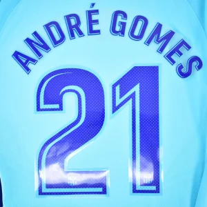 Original Player Issue 2017-18 Barcelona Away #21 ANDRÉ GOMES Name Number Set Avery - Image 1