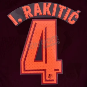 Original Player Issue 2017-18 Barcelona Third #4 I. RAKITIC Name Number Set Avery