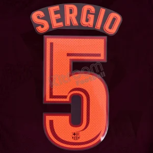 Original Player Issue 2017-18 Barcelona Third #5 SERGIO Name Number Set Avery