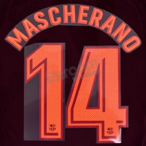 Original Player Issue 2017-18 Barcelona Third #14 MASCHERANO Name Number Set Avery - Image 1