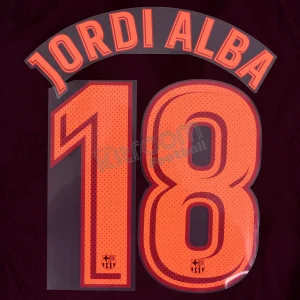 Original Player Issue 2017-18 Barcelona Third #18 JORDI ALBA Name Number Set Avery