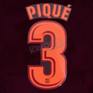 Original Player Issue 2017-18 Barcelona Third #3 PIQUÉ Name Number Set Avery