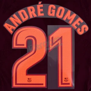 Original Player Issue 2017-18 Barcelona Third #21 ANDRÉ GOMES Name Number Set Avery