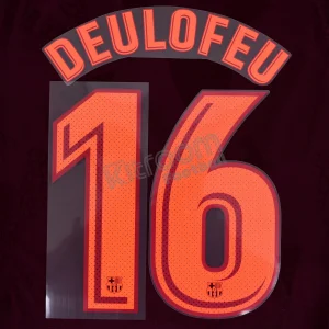 Original Player Issue 2017-18 Barcelona Third #16 DEULOFEU Name Number Set Avery