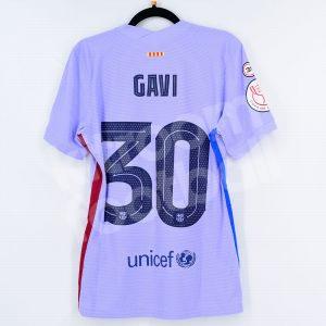 2021-22 Barcelona Away Shirt  #30 GAVI Copa del Rey Match Issued Un Worn - Image 1