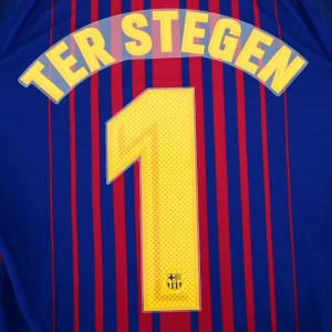 Original Player Issue 2017-18 Barcelona Home #1 TER STEGEN Name Number Set Avery