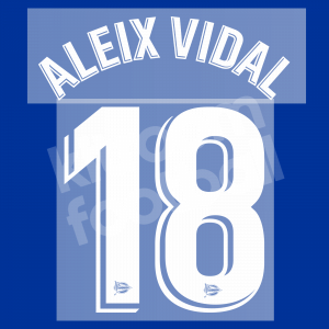 2019-20 Alaves Home Name Number Set #18 ALEIX VIDAL Repro Dorsal