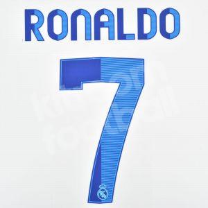 2012-13 Real Madrid Home Name Number Set #7 RONALDO Repro v1