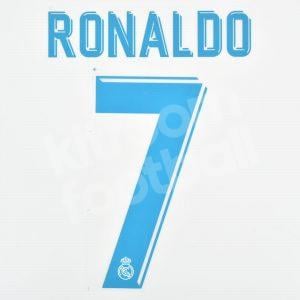 2017-18 Real Madrid Home Name Number Set #7 RONALDO Repro