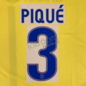 Original Player Issue 2008-10 Barcelona Away #3 PIQUÉ Name Number Set Sipesa
