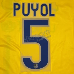 Original Player Issue 2008-10 Barcelona Away #5 PUYOL Name Number Set Sipesa