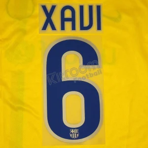 Original Player Issue 2008-10 Barcelona Away #6 XAVI Name Number Set Sipesa