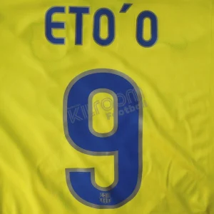 Original Player Issue 2008-09 Barcelona Away #9 ETOO Name Number Set Sipesa - Image 1