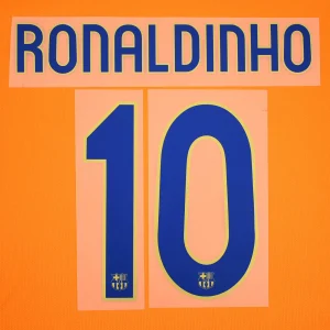 2007-08 Barcelona Third Name Number Set #10 RONALDINHO Repro