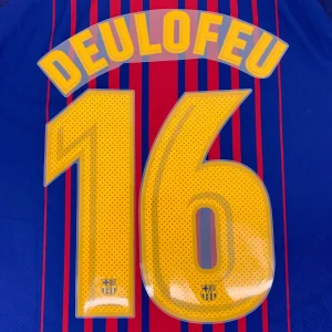 Original Player Issue 2017-18 Barcelona Home #16 DEULOFEU Name Number Set Avery