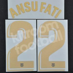 2020-21 Barcelona Away Name Set #22 ANSU FATI La Liga Gold Repro