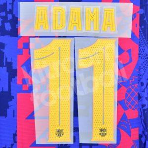 2021-22 Barcelona Third Name Number Set #11 ADAMA Champions / Europa League Repro