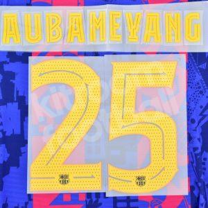 2021-22 Barcelona Third Name Number Set #25 AUBAMEYANG Champions / Europa League Repro