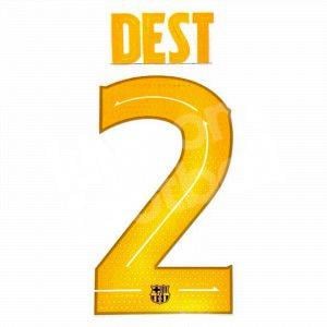 Original Player Issue 2020-22 Barcelona Third Name Number Set #2 DEST Champions / Europa League