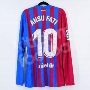 2021-22 Barcelona Home Player Issue Shirt  #10 ANSU FATI La Liga *BNWOT* L