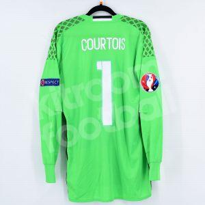 Euro 2016 Belgium Goalkeepr Shirt #1 COURTOIS Adizero (Very Good) M Green - Image 1