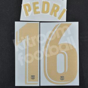2020-21 Barcelona La Liga Away Name Set #16 PEDRI (HQ Repro) - Image 1