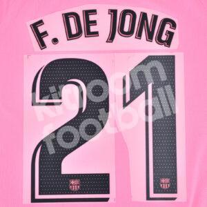 2020-21 Barcelona Third Name Number Set #21 F. DE JONG La Liga Repro