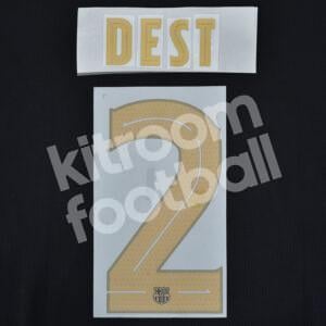 2020-21 Barcelona Away Name Set #2 DEST Champions League Gold Repro